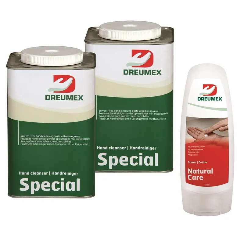 Dreumex 10442001045 Nettoyant pour les mains 2 x boîte spéciale 4.2L + nettoyant pour les mains Natural Care