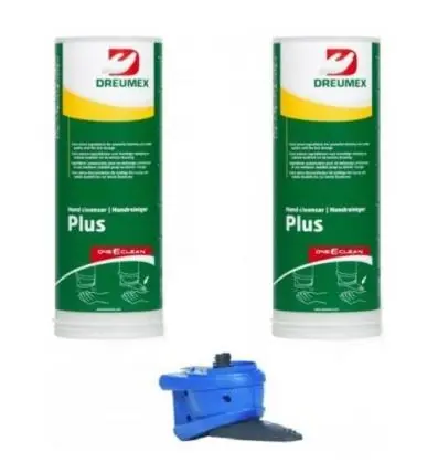Dreumex 10330001002 Nettoyant pour les mains One2Clean Plus 2 x Cartouche 3 litres + Distributeur Manuel