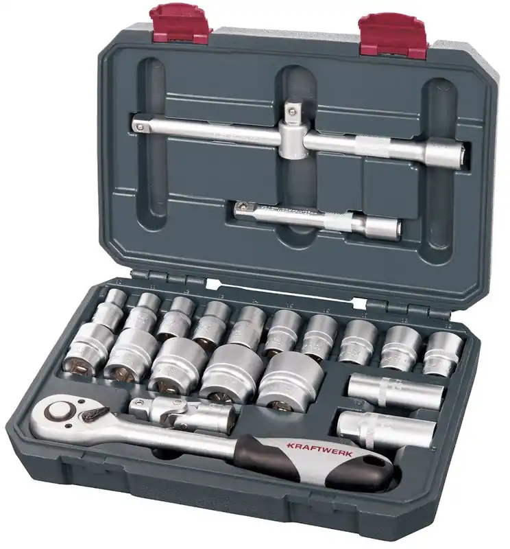 Kraftwerk 204.102.200 Assortiment de douilles avec cliquet 1/2 22 pièces