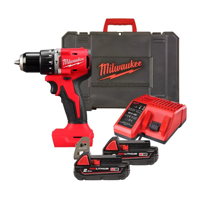 Milwaukee 4933492822 M18 BLPDRC-202C Perceuse à percussion Accu 18V 2.0Ah Li-Ion