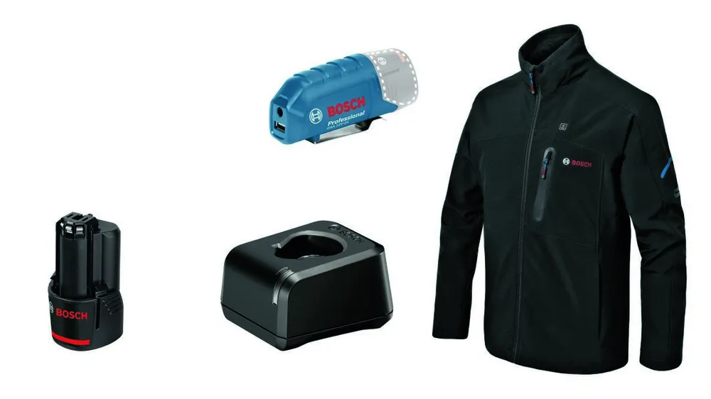 Bosch Bleu 06188000FY GHJ 12V+18V XA M Batterie veste chauffante 1x 2.0 Ah et chargeur GAL 12V-20