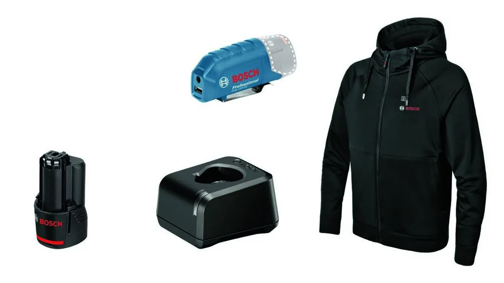 Bosch Bleu 06188000GG GHH 12V+18V XA 3XL Batterie Cagoule chauffante 1x 2.0 Ah et chargeur GAL 12V-20