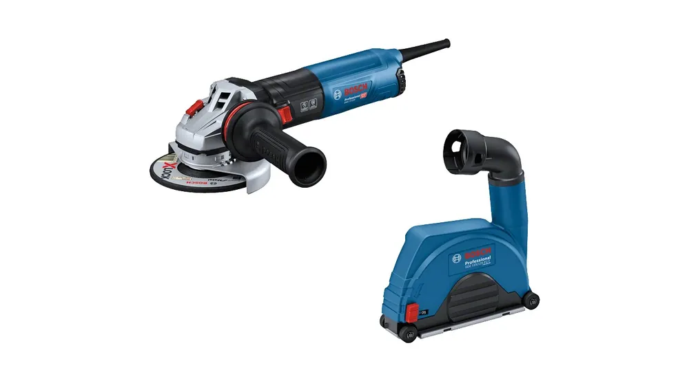 Bosch Bleu 0615A5004R GWS 14-125 Meuleuse d‘angle 125mm 1400W + GDE 115/125 FC-T Capot d‘aspiration