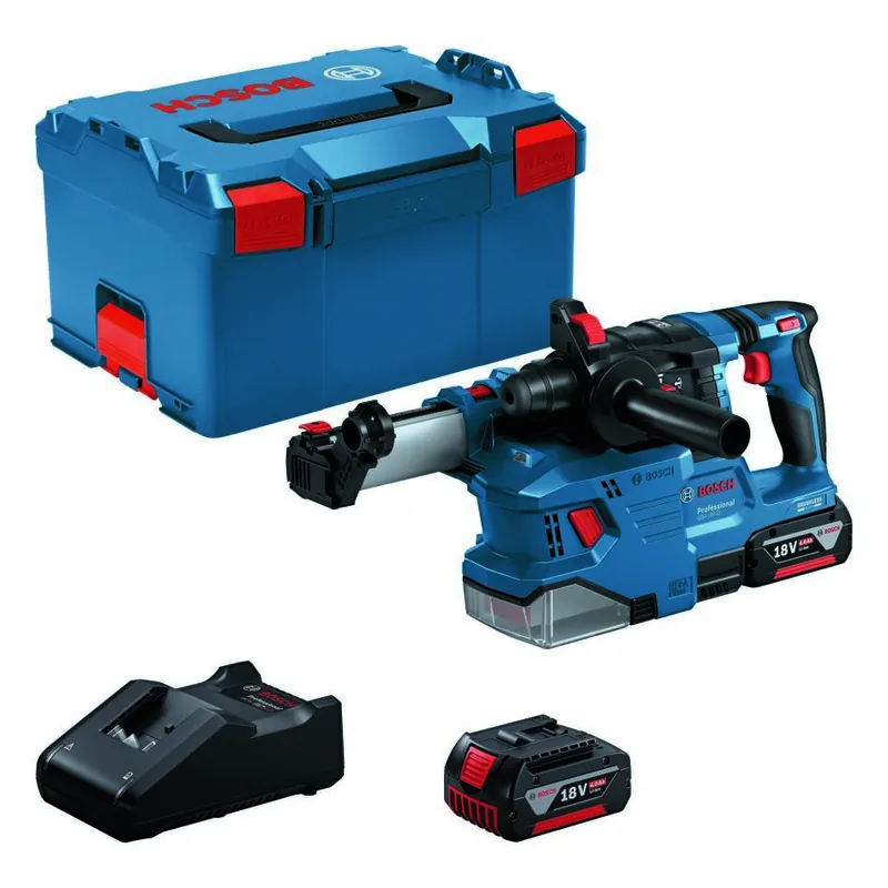 Bosch Bleu 0611924003 GBH 18V-22 Marteau perforateur sans fil 2x 4.0 Ah et chargeur GAL 18V-40 en L-BOXX