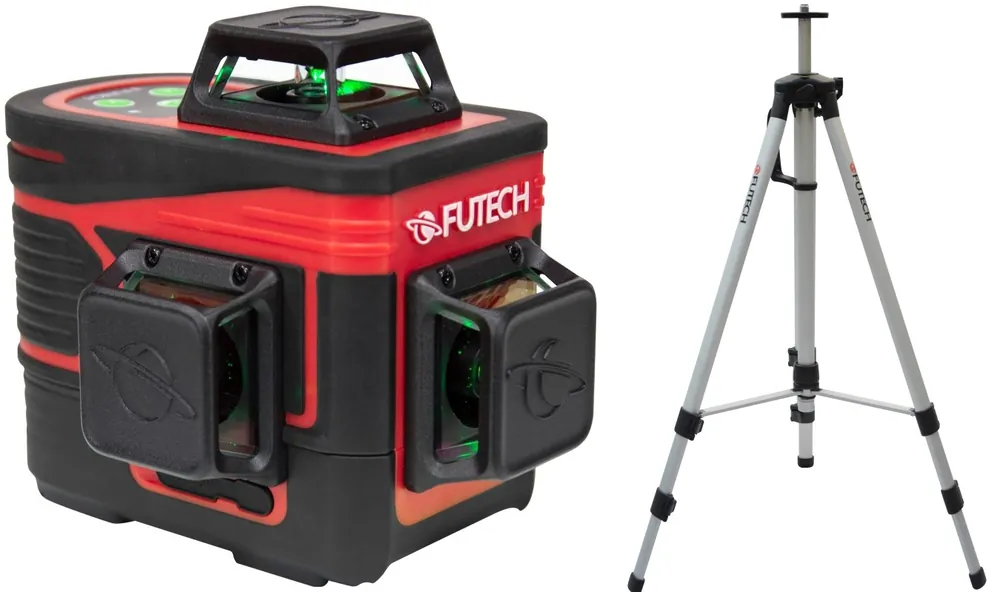 Futech 035.3DG-P MultiCross 3D Compact Laser à lignes croisées 3D vert + trépied 180 cm