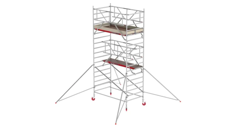 Altrex TX420020 RS TOWER 42-S Hauteur de travail 6.2m Bois 2.45 Safe-Quick 2 Garde-corps Large 1.35