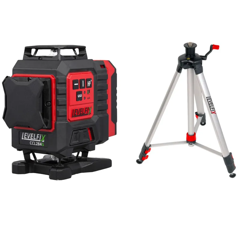 Levelfix 562841 CCL284G 4 lignes 360° Cross Line Laser Green + Tripod 1.5m P150IL