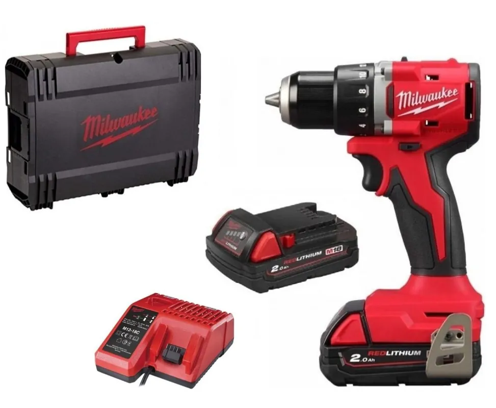 Milwaukee 4933492833 BLDDRC-202C Perceuse-visseuse sans fil 18V 2.0Ah Li-Ion