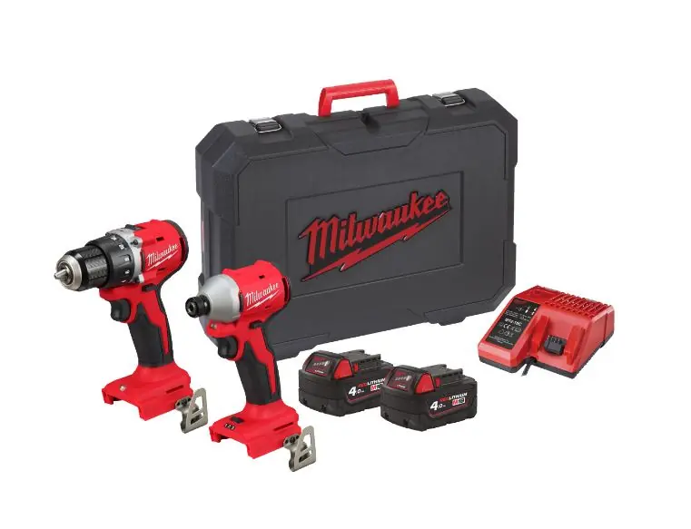 Milwaukee 4933492836 M18 BLCPP2B-402C Powerpack 18V 4.0Ah Li-Ion - M18BLDDRC Perceuse sans fil + M18BLIDRC Perceuse à percussion
