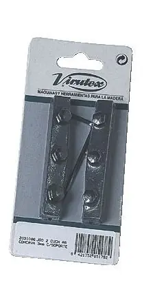Virutex VIR-CE96H2031086 Jeu de 2 couteaux à raboter creux avec support