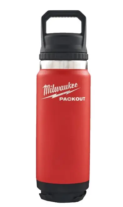 Milwaukee Accessoires 4932493467 Packout Thermos Rouge avec couvercle 1065 ml