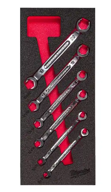 Milwaukee Accessoires 4932493628 Jeu de clés à anneaux Open PACKOUT Foam Inlay 6 pièces