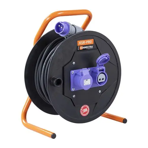 Connectra 48.195.25 Enrouleur de câble KSR-Pro - 24V - 25m - H07RN-F - 2 x 2,5 mm²