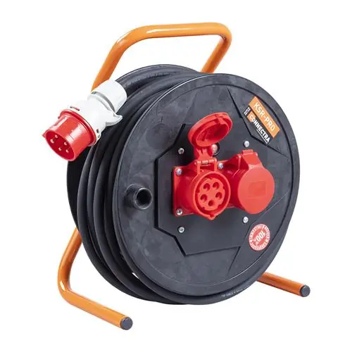 Connectra 47.052.25 Enrouleur de câble KSR Pro - 16A - 400V - 25m - H07RN-F - 5 G 2.5 mm²
