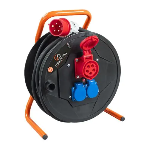 Connectra 47.050.25 Enrouleur de câble KSR Pro combi - 16A - 400V - 25m - H07RN-F - 5 G 2.5 mm²