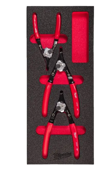 Milwaukee Accessoires 4932493632 Jeu de pinces à ressort PACKOUT Foam Inlay 3 pièces
