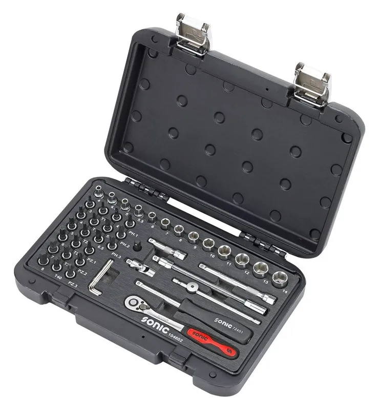 Sonic 104602 Assortiment de douilles avec cliquet 1/4" 46 pièces