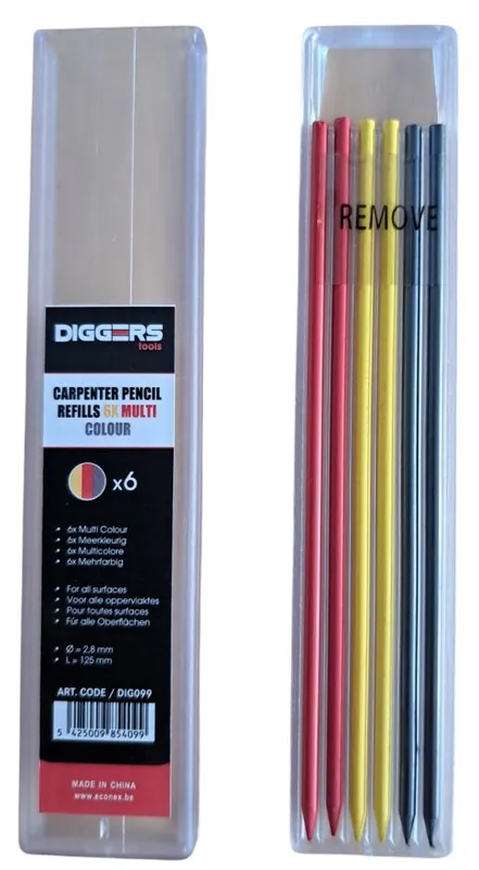 DIGGERS DIG044 Recharges Marqueur crayon Mélange de couleurs 6 pcs.