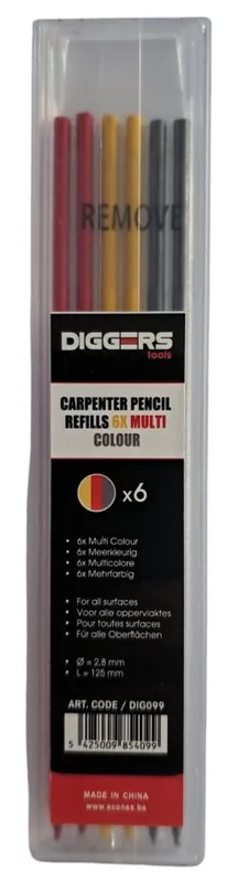 DIGGERS DIG099 Recharges Mélange de couleurs 6 pièces