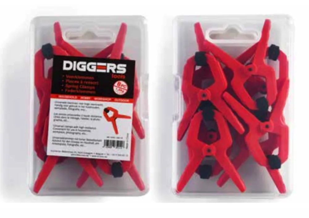 DIGGERS DIG118 Pince à ressort 2,5 cm, 8 pièces