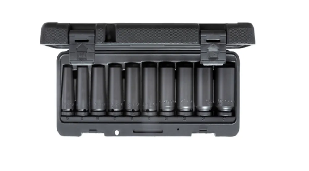 Gedore 3459195 K 19 L-010 Jeu de clés à chocs Long 1/2" 10 pièces 10-27 mm