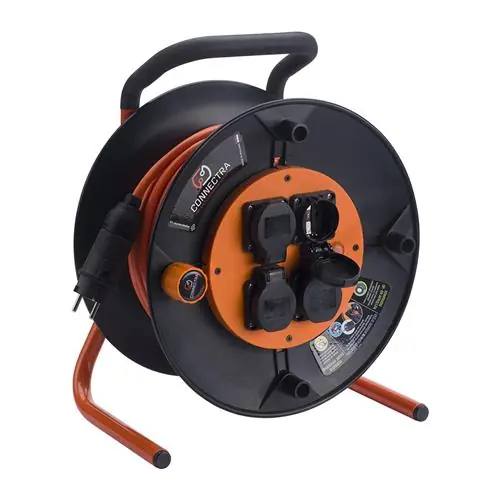 Connectra 47.863.30 Enrouleur de câble EXPERT PUR - 25m - H07BQ-F - 3 G 1.5 mm² - orange