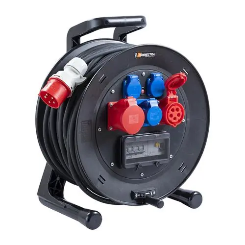 Connectra 47.054.50 Enrouleur de câble GT45 combi - 32A - 400V - 50m - H07RN-F - 5 G 2.5 mm²