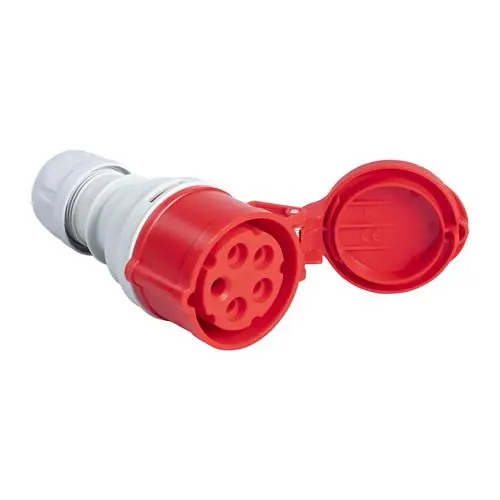 PCE 42.030 Fiche de couplage CEE 16A - 400V - 5P - IP44 - 6h - rouge