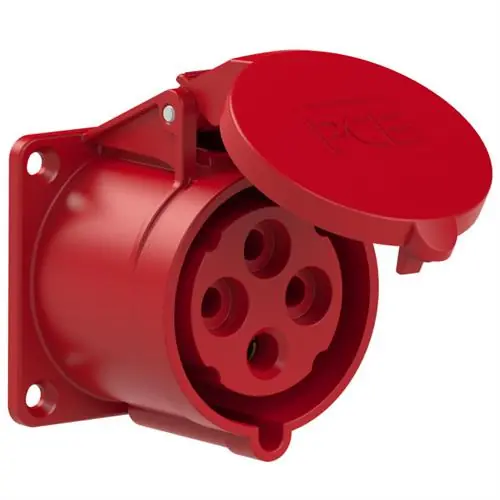 PCE 44.020 WCD encastré CEE 32A - 400V - 4P - P44 - 6h - rouge