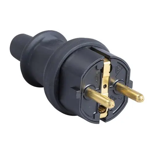Kopp 46.220 Fiche en caoutchouc - 10/16A - IP44 - RA + PA - noir