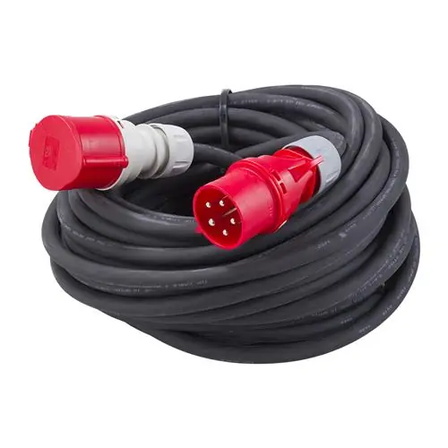 Connectra 40.872.50 Câble d‘extension CEE 400V - 32A - 5P - 5 G 6.0 mm² - 50m