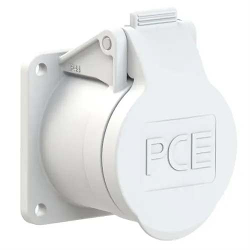 PCE 44.120 WCD encastré CEE 16A - 42V - 3P - IP44 - 12h - blanc
