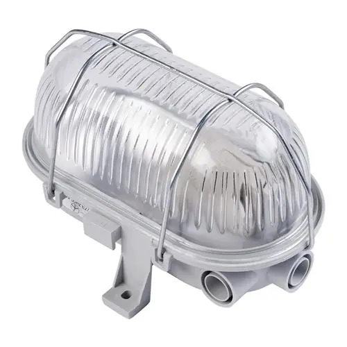 Eurolux 66.020.02 Lampe de chantier LED Bulleye 60-K - gris - E27 - boîtier plastique avec panier métallique pliable