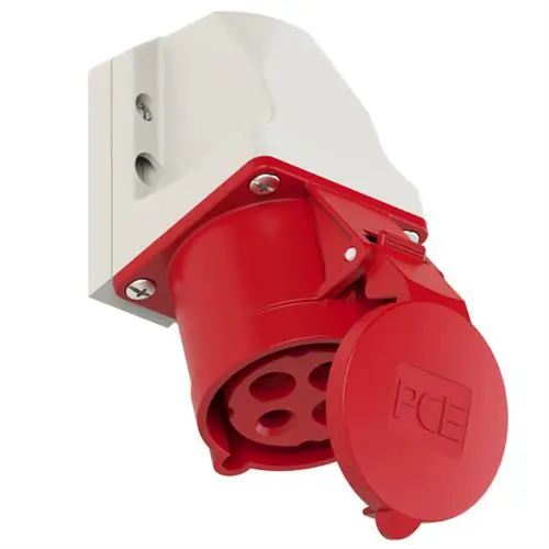 PCE 43.020 WCD en saillie CEE 32A - 400V - 4P - IP44 - 6h - rouge