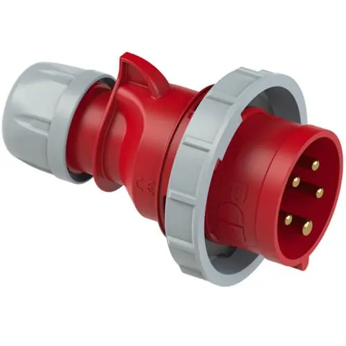 PCE 41.032 Fiche d‘alimentation CEE 16A - 400V - 5P - IP67 - 6h - rouge