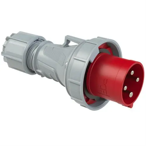 PCE 41.050 Fiche de contact CEE 63A - 400V - 4P - IP67 - 6h - rouge