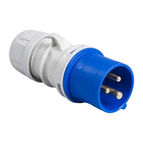 PCE 41.002 Fiches CEE 16A - 230V - 3P - IP67 - 6h - bleu