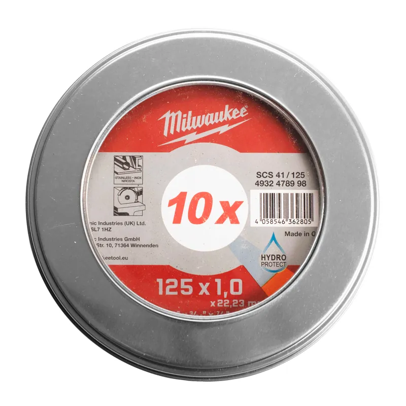 Milwaukee Accessoires 4932478998 SCS 41 / 125 Disques à tronçonner les métaux fins PRO+ 125 x 1,0 mm - 10 pièces