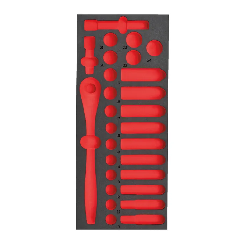 Milwaukee Accessoires 4932493664 Jeu de douilles pour incrustation en mousse vide 1/2‘‘ (28 pièces) Métrique (28 pièces)