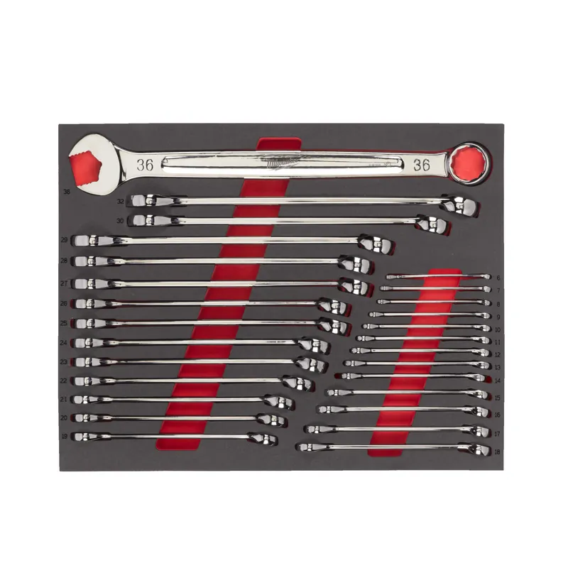 Milwaukee Accessoires 4932493247 Jeu de clés mixtes métriques MAX BITE™ de 27 pièces avec incrustation en mousse.