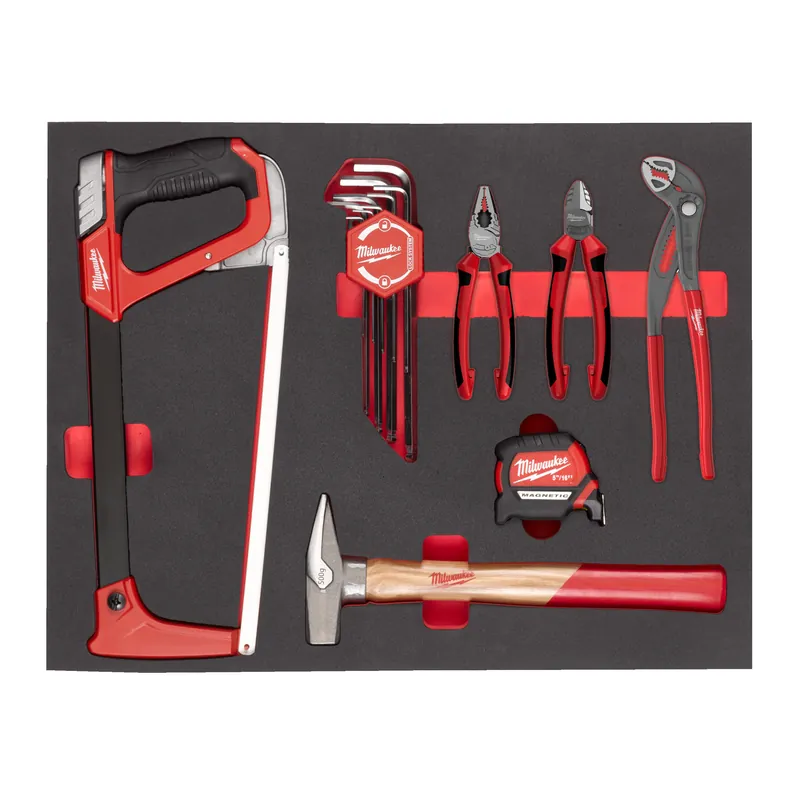 Milwaukee Accessoires 4932493257 Incrustation de mousse avec divers outils à main (15 pièces)