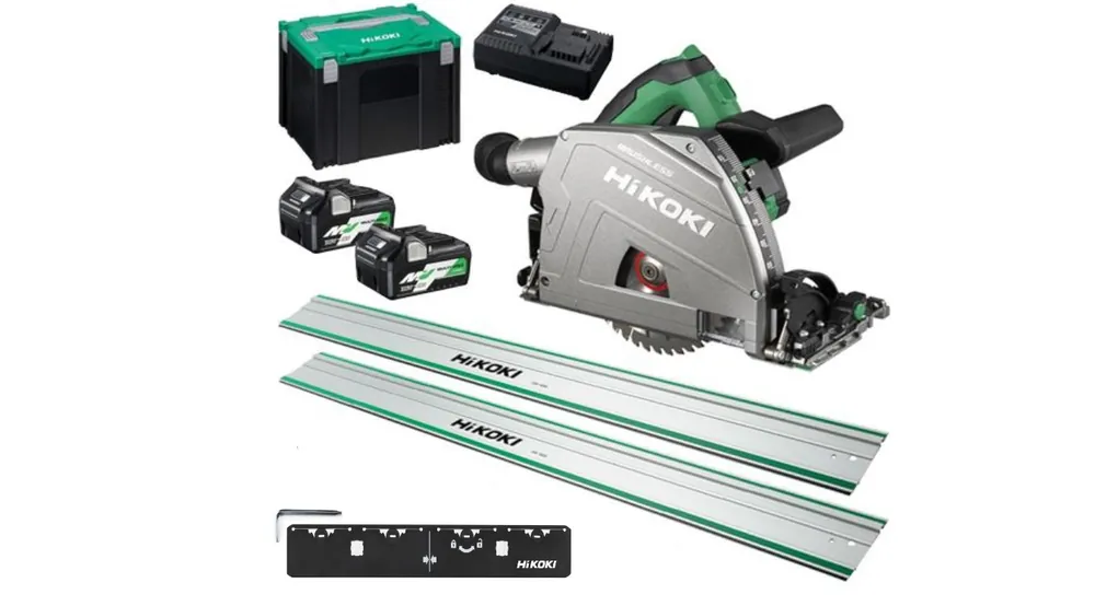 HIKOKI C3606DPAWVZSETXL Accu Drop-in scie circulaire 66 mm Multivolt 36V 4.0Ah Li-Ion en HSC IV + 2 x Règle 1600mm + Coupleur
