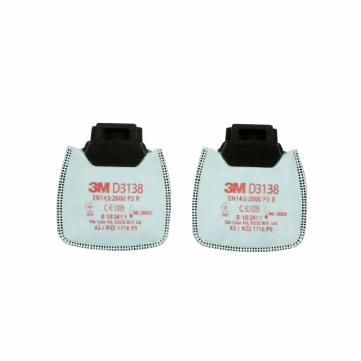 3M 1.21.17.313.80 D3138 3M™ Secure Click™ Filtre à particules vapeurs organiques/gaz acides et ozone jusqu‘à 10x la VLEP, P3 R 40 paires.