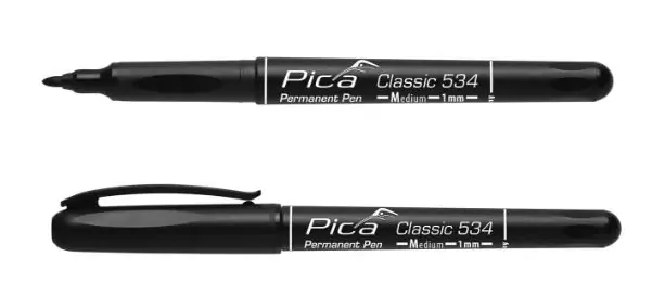 Pica PI53446 Classic 534/46 Stylo permanent moyen 1,0 mm noir (10 pièces)