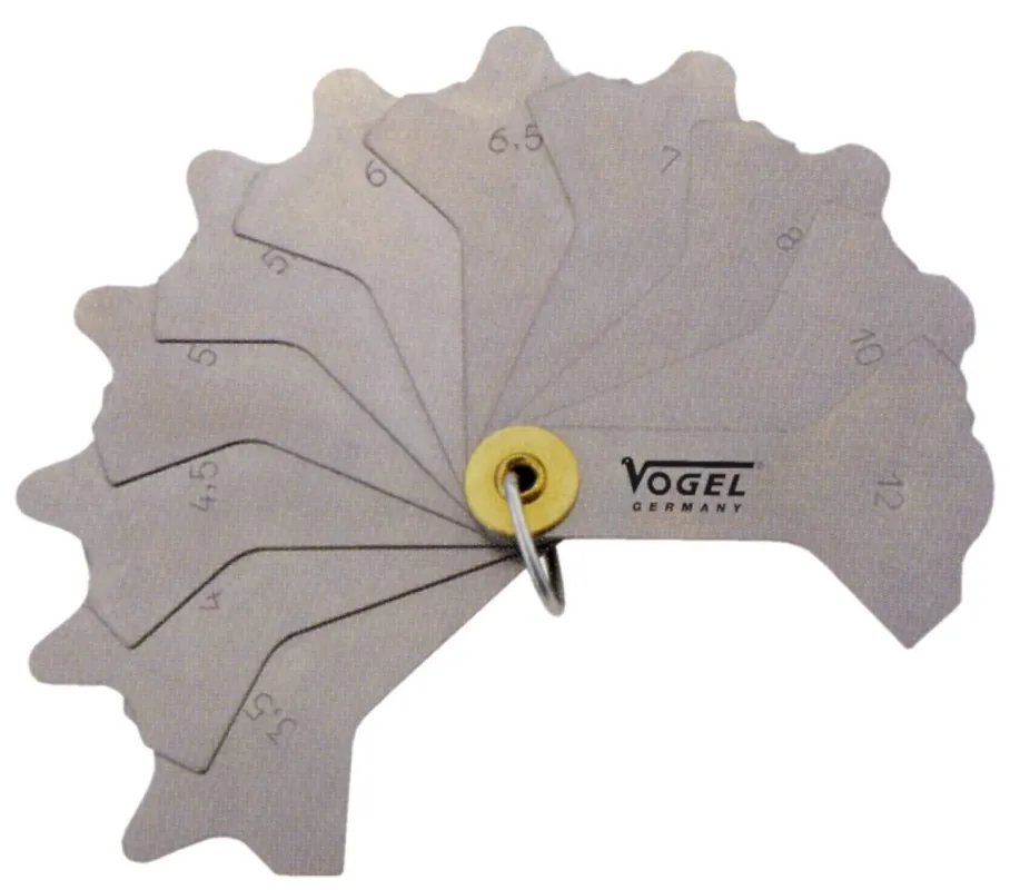 Vogel 474401 Calibre de soudage en acier inoxydable 12 lame 3 - 12 mm