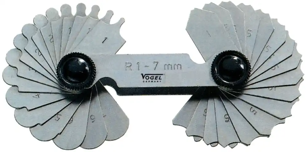 Vogel 472107 Gabarit de rayon Acier 15dlg 15,5-25mm