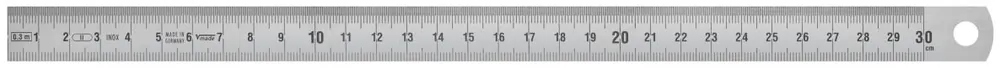 Vogel 1012020030 Règle en acier inoxydable 300x18x0,5mm Type B= ½mm/mm