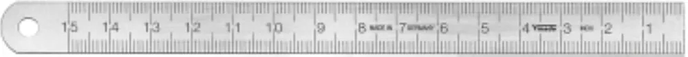 Vogel 1011010015 Règle en acier inoxydable 150x13x0,5mm Type A = mm/mm