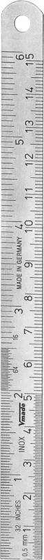 Vogel 1010030025 Règle en acier inoxydable 250x13x0,5mm Type C= pouce/mm