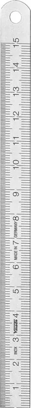 Vogel 1010020015 Règle en acier inoxydable 150x13x0,5mm Type B= ½mm/mm